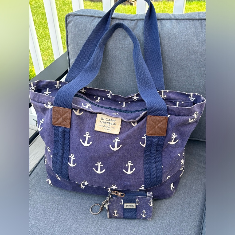 Sloane Ranger Anchor Beach Tote with wallet